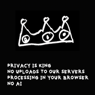 Privacy-first visual for RemoveWhite: no uploads, processing in the browser